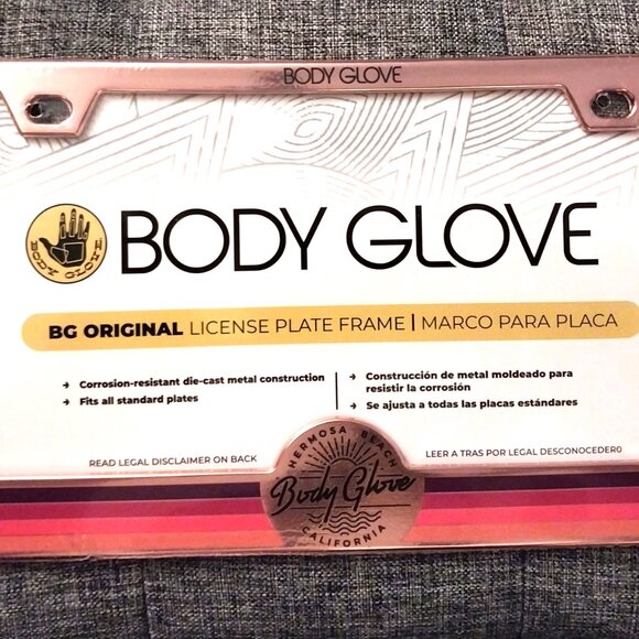 (2) Rose Gold -Body Glove License Plate Frame -Hermosa Beach California -car - Picture 2 of 7